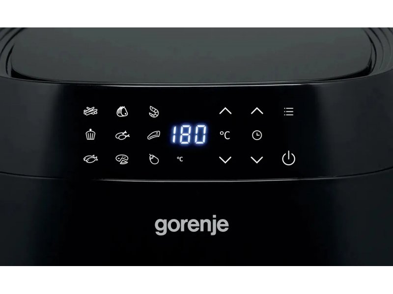 Gorenje AF1700B панель управления сенсорные кнопки иконки режимов дисплей температура 180°C