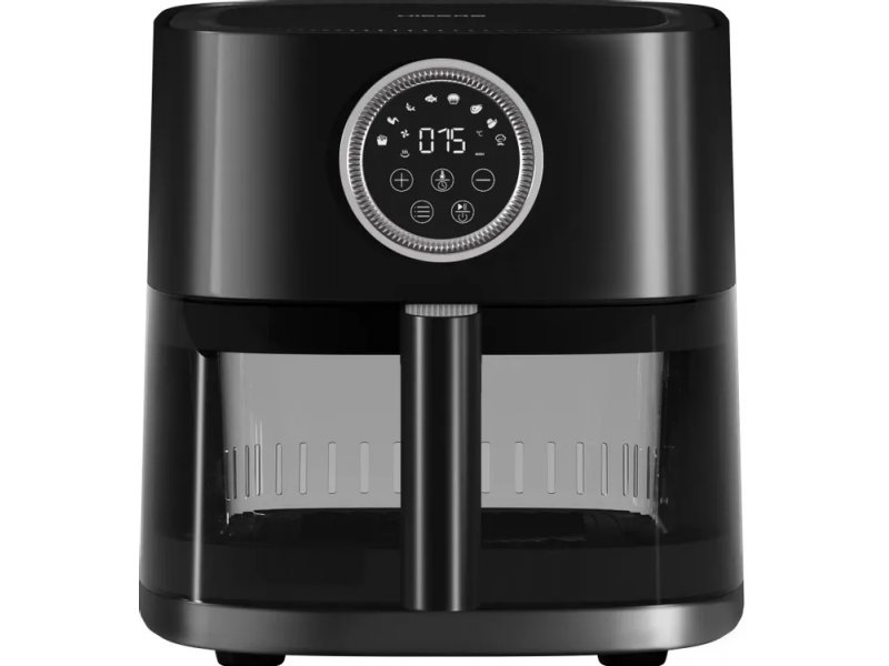Hiberg GF 400 GB черный — аэрогриль со стеклянной чашей, сенсорным дисплеем и таймером