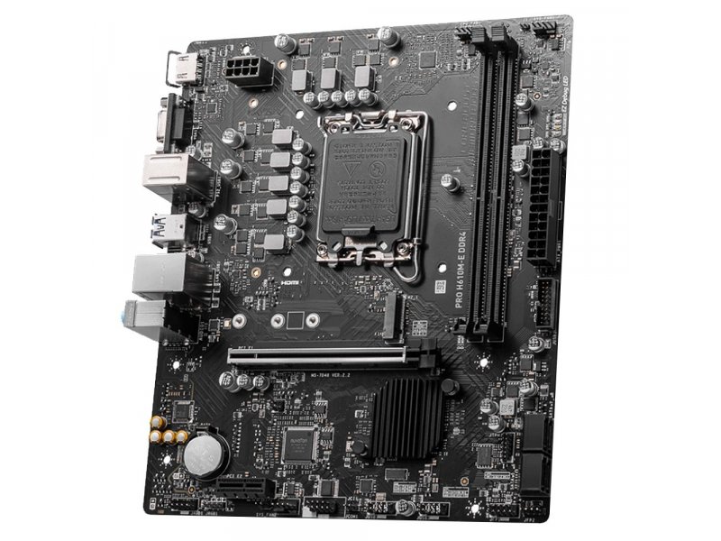 MSI Pro H610M-E DDR4 разъёмы питания 24-pin и 8-pin процессора