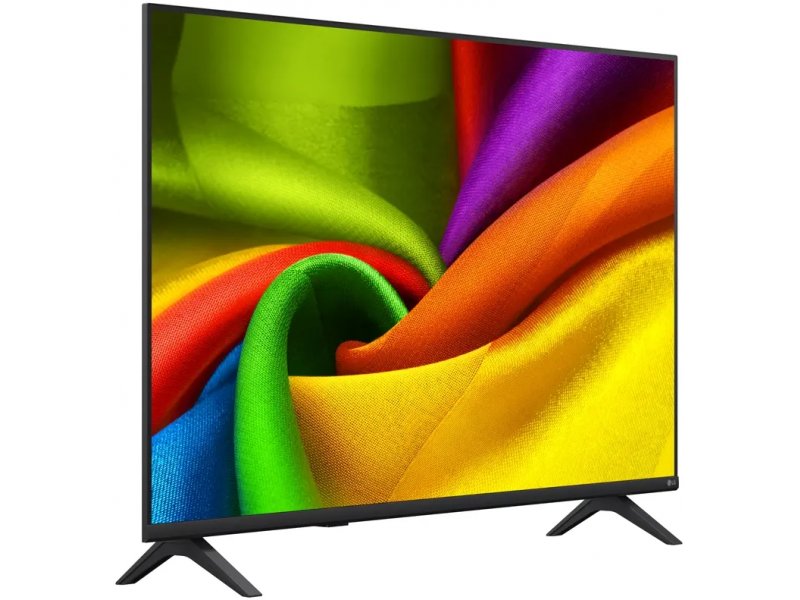 LG 55NU900B6LA боковой вид — V-образная подставка и цветной экран