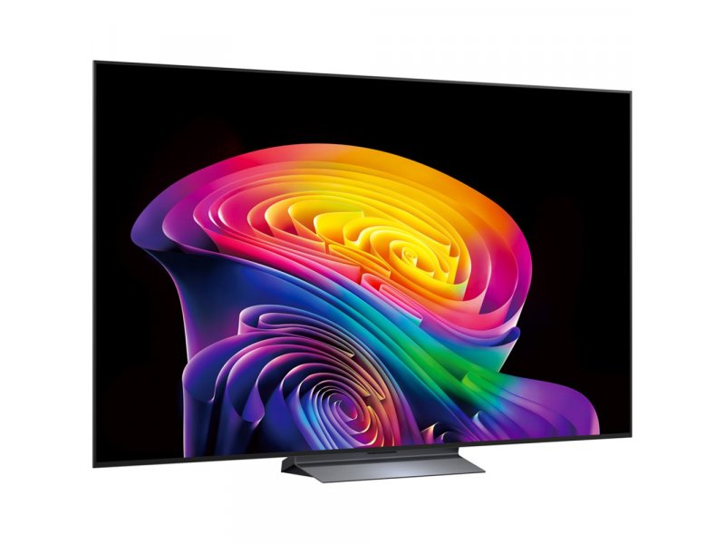 LG OLED77C6RLA — минималистичная подставка и тонкий край экрана, вид сбоку