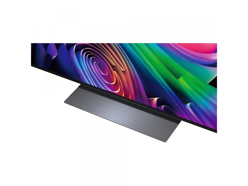 LG OLED77C6RLA — деталь подставки, минималистичная ножка с серым покрытием