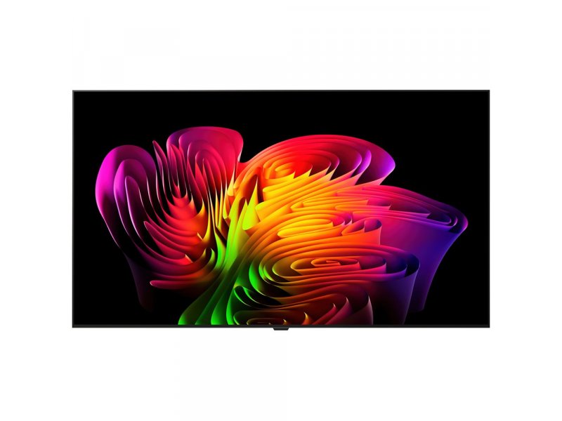 LG OLED77W6 панель OLED evo — фронтальный вид с цветным тестовым контентом, демонстрация цветопередачи