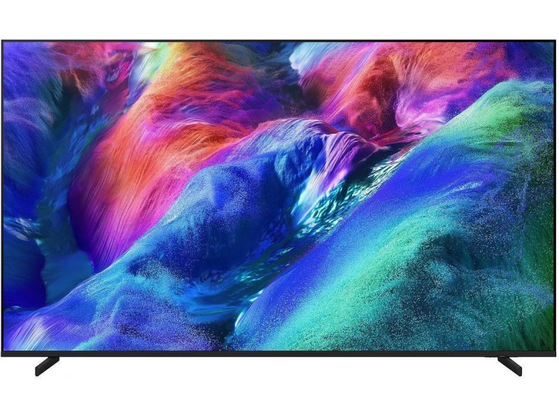 Samsung MRE55R85H 55 дюймов экран включён, демонстрация цветопередачи Micro RGB на насыщенном контенте