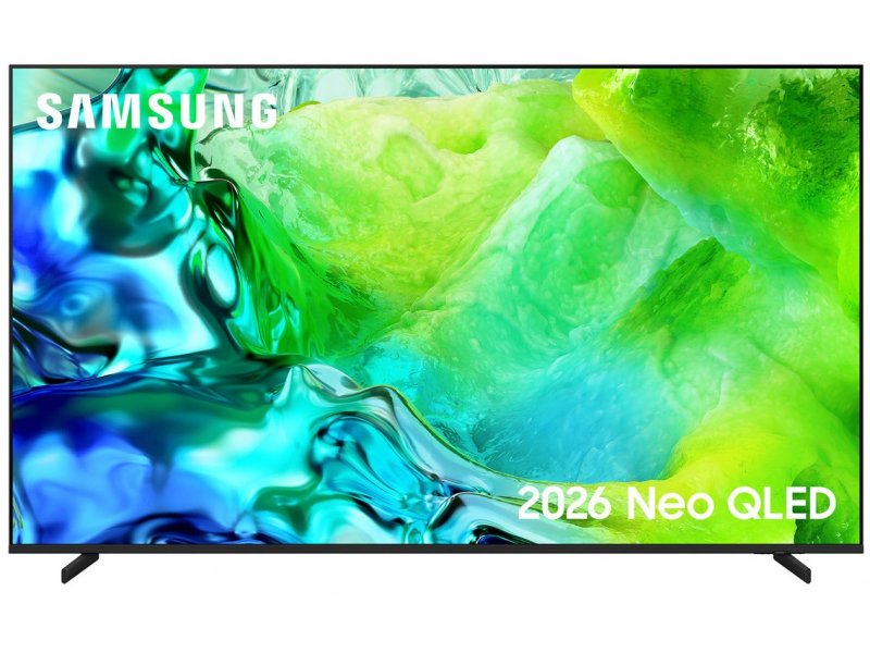 Samsung QE65QN80H 65 дюймов Neo QLED телевизор на подставке, яркое изображение с насыщенными зелёными и голубыми оттенками