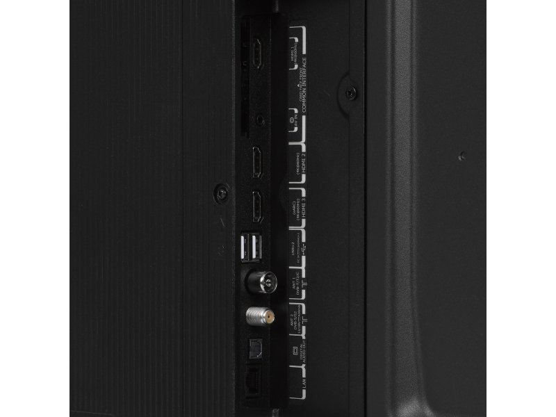 Toshiba 50C350RE задняя панель с тремя разъёмами HDMI 2.1, портами USB и антенным входом
