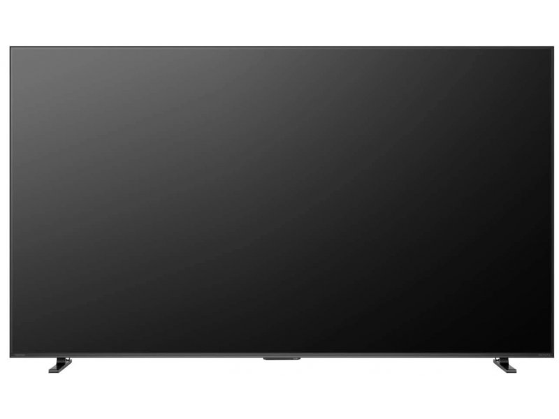 Toshiba 75Z670RE &mdash; вид спереди, выключенный экран, минималистичный чёрный корпус