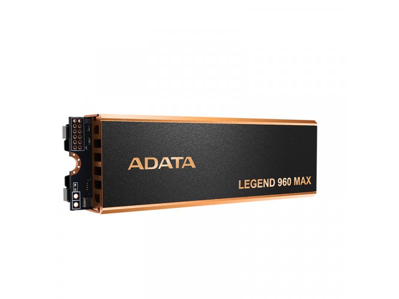 ADATA Legend 960 Max 1TB &mdash; боковой профиль с радиатором и золотистыми контактами M.2