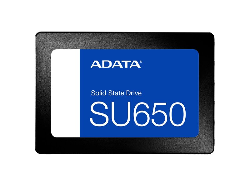 ADATA SU650 2TB вид спереди &mdash; синяя панель и чёрный корпус 2.5 дюйма SATA