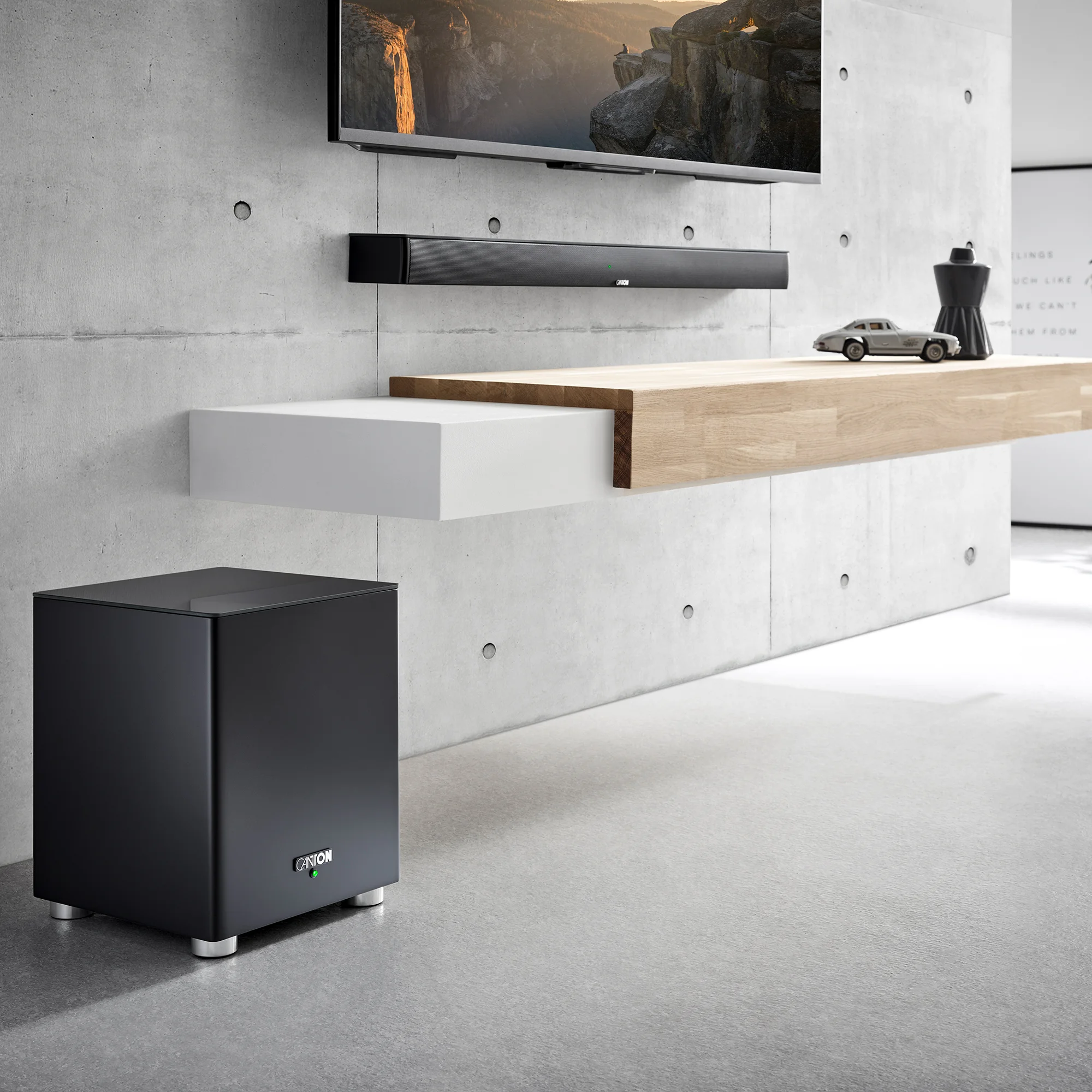 Canton Smart Soundbar 10 в системе с сателлитами Smart Soundbox и сабвуфером Smart Sub