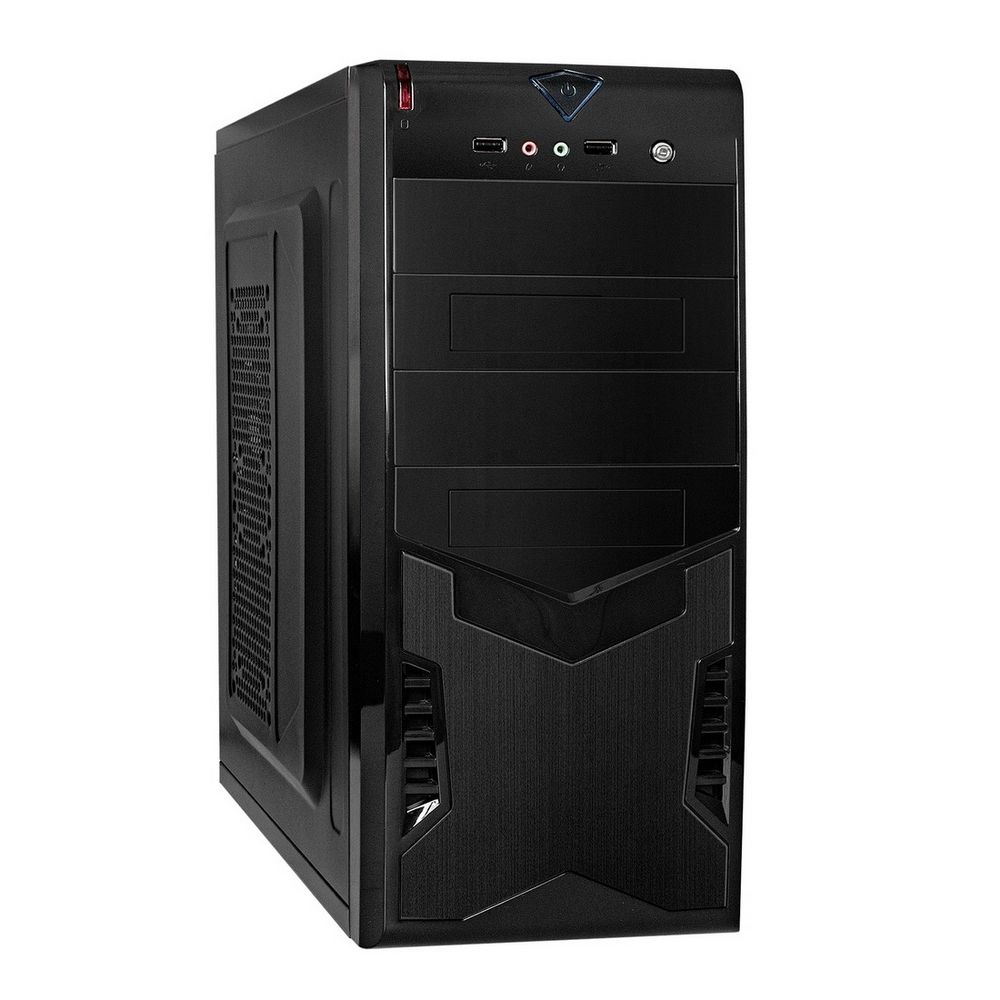 ExeGate CP-604-CP500 боковой профиль черный Mid-Tower вентиляция передняя панель