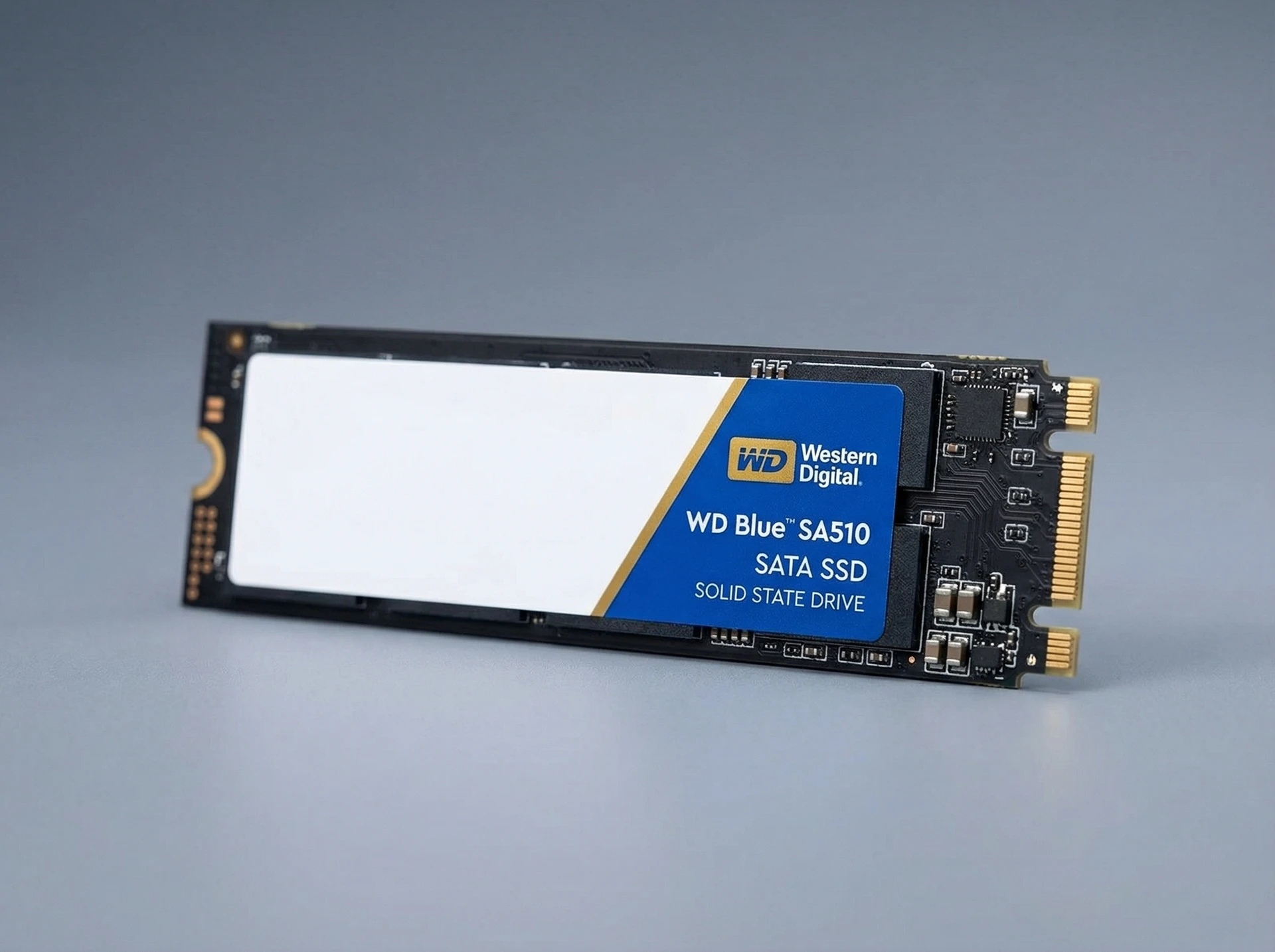 WD Blue SA510 1ТБ M.2 2280 &mdash; размещение в слоте материнской платы, демонстрация форм-фактора