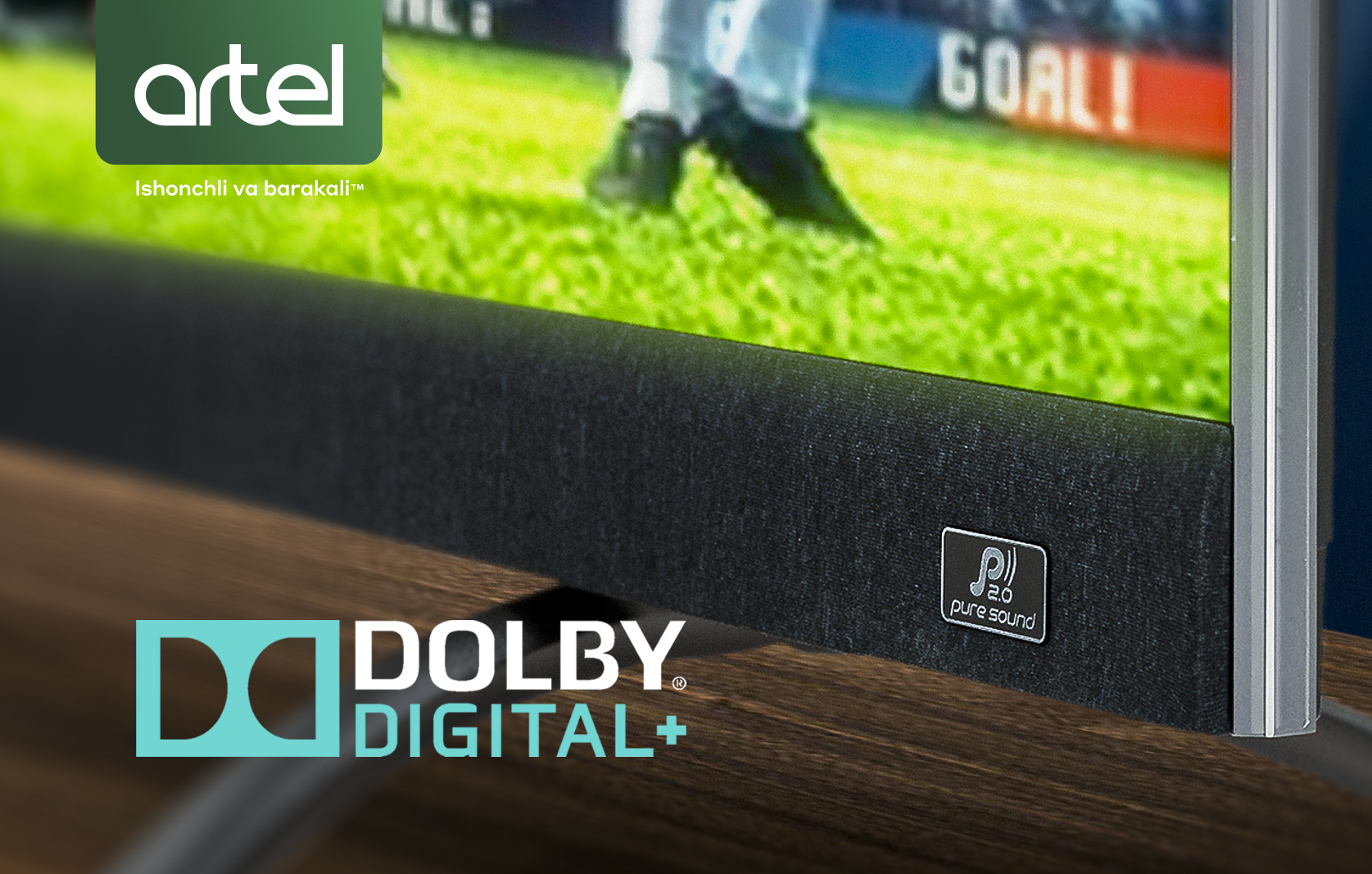 Artel A55LU8500 акустическая панель Pure Sound 2.0 и Dolby Digital+