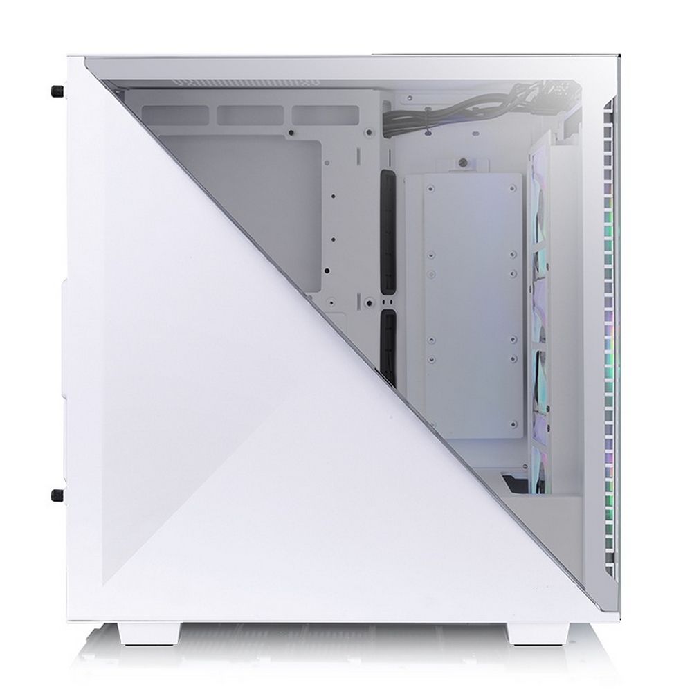 Thermaltake Divider 300 TG Snow ARGB внутренний вид с монтажными отверстиями, слотами расширения и кабельной разводкой