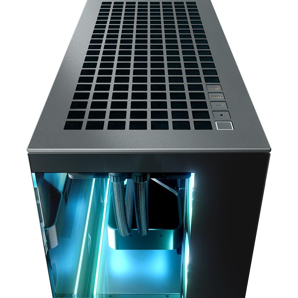 Arctic Xtender Clear ACPCC00023A вид сверху — верхняя панель с USB, USB-C и аудиоразъёмом