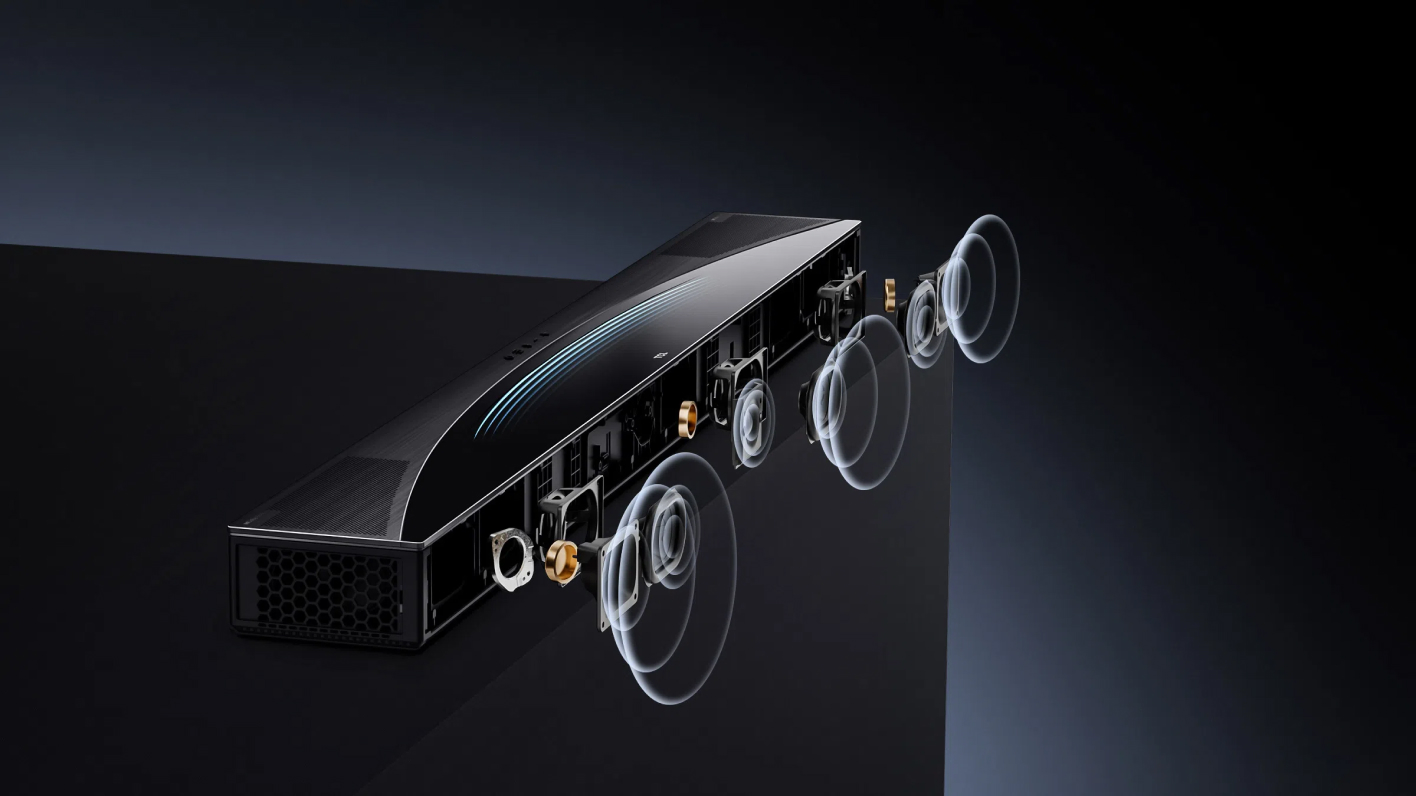 TCL Q85H внутреннее устройство &mdash; динамики и акустические компоненты в разрезе