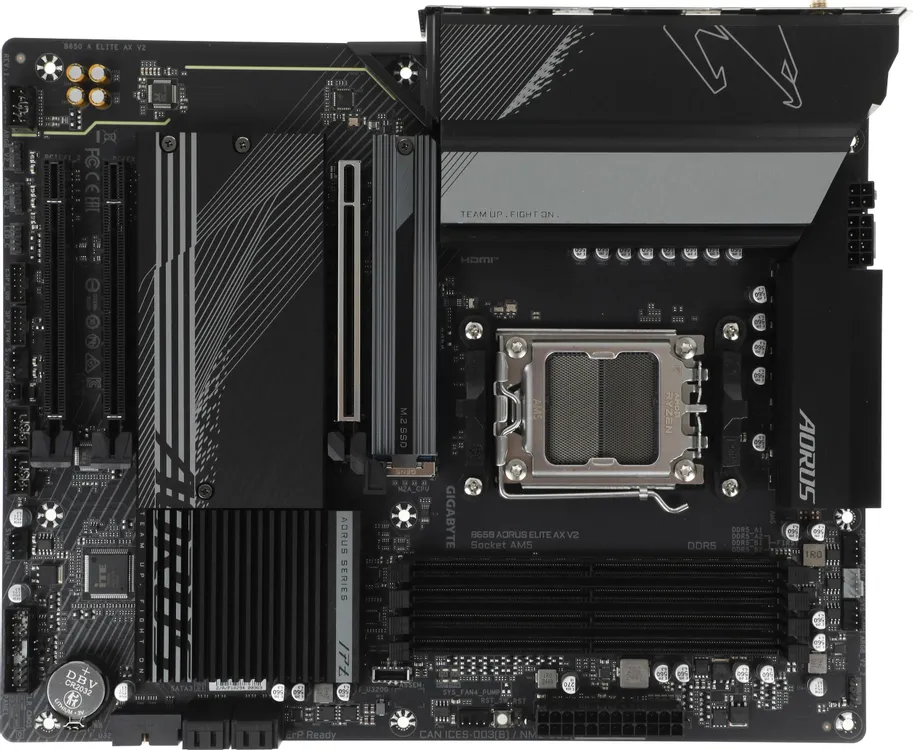 Gigabyte B650 Aorus Elite AX V2 зона VRM и система питания AM5