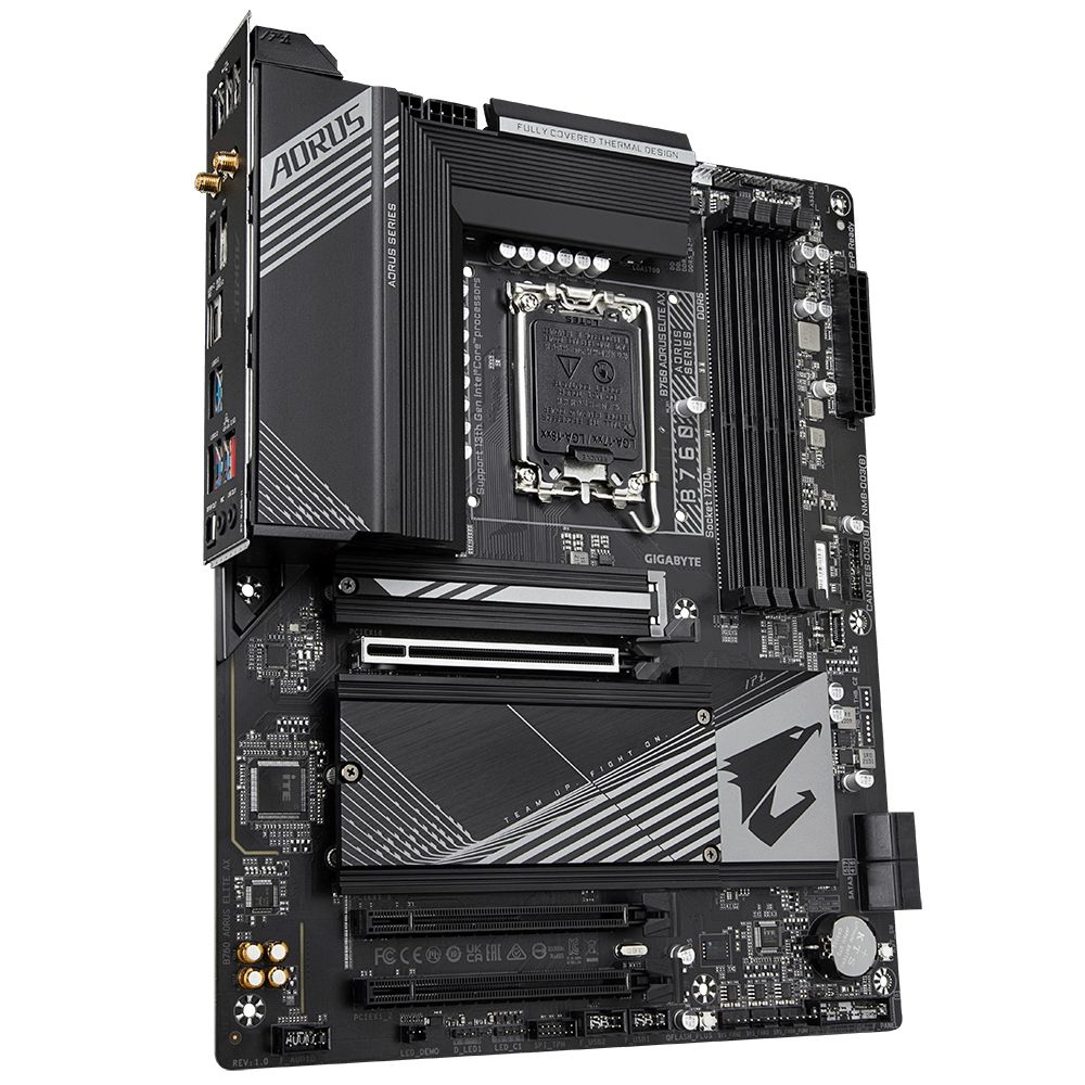 Gigabyte B760 Aorus Elite AX задняя панель портов USB HDMI DisplayPort WiFi