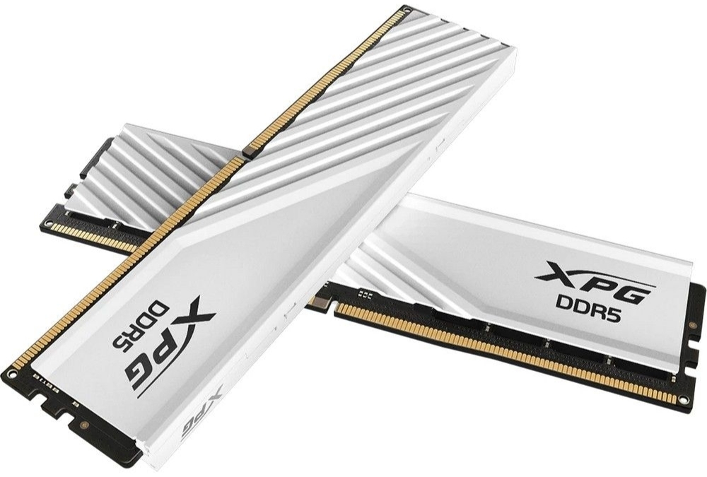 ADATA XPG Lancer Blade DDR5 6000 МГц белый радиатор низкопрофильный вид сбоку