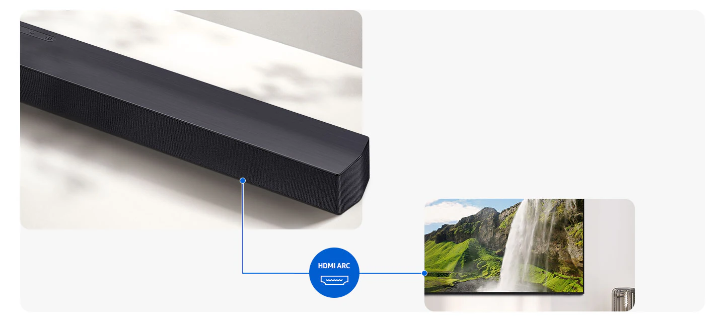 Samsung HW-B450F — схема подключения через HDMI ARC к телевизору