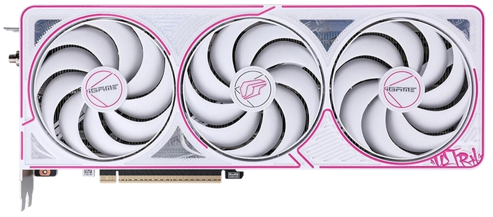 Colorful RTX 5060 Ti Ultra W OC фронтальный вид три вентилятора охлаждения