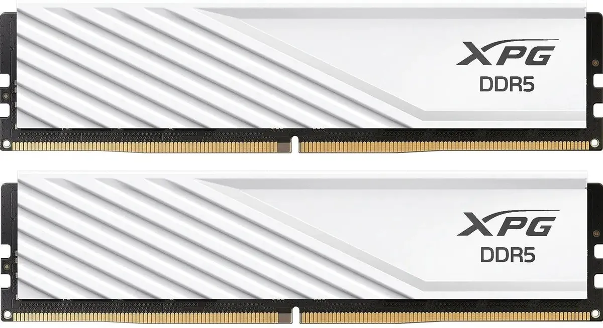 ADATA Lancer AX5U6000C3016G-DTLABWH DDR5 белый радиатор RGB-подсветка вид спереди
