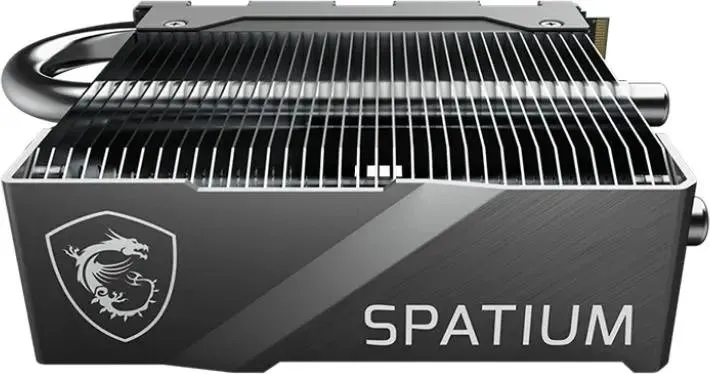 MSI Spatium M580 радиатор охлаждения алюминиевые пластины вид сверху