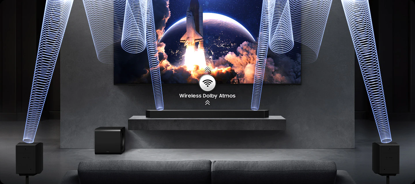 Samsung HW-Q990H тыловые колонки Multi Position Rear Speaker варианты размещения