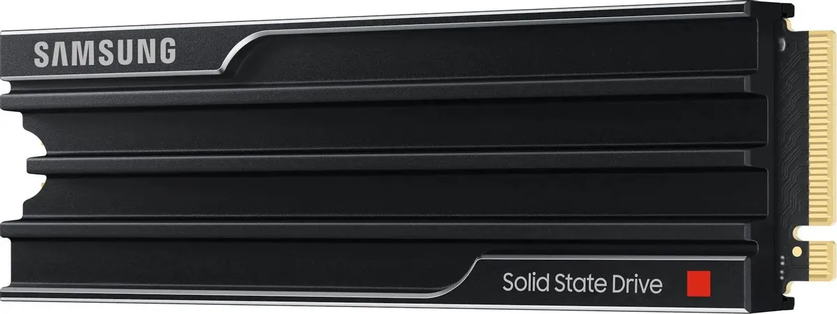 Samsung 9100 PRO Black 4 ТБ тонкий профиль M.2 с ребристым радиатором и позолоченными контактами
