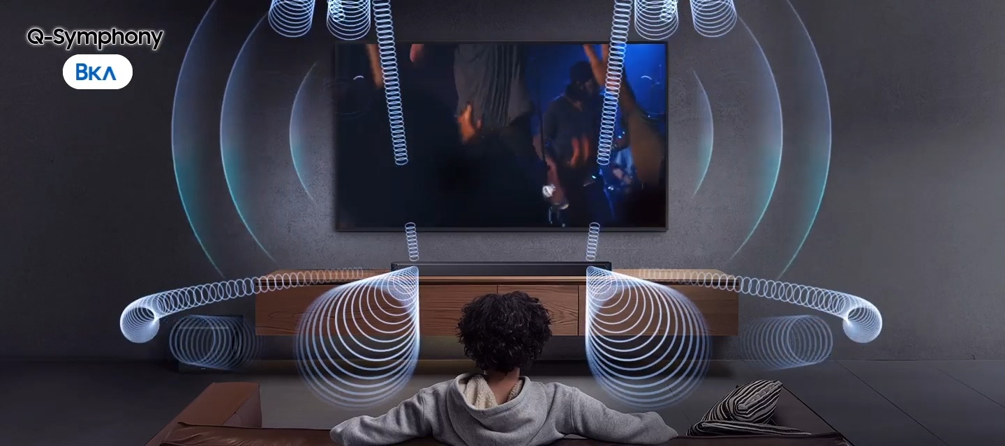 Samsung HW-Q930F/RU — технология Q-Symphony, пространственная синхронизация звука ТВ и саундбара