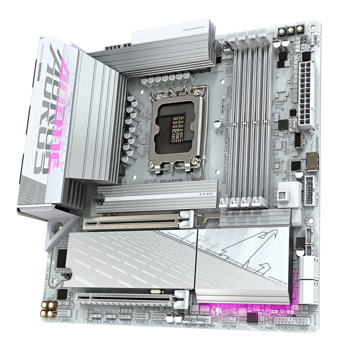 Gigabyte B860M Aorus Elite WiFi6E слоты M.2 PCIe 5.0 NVMe накопители компоновка платы