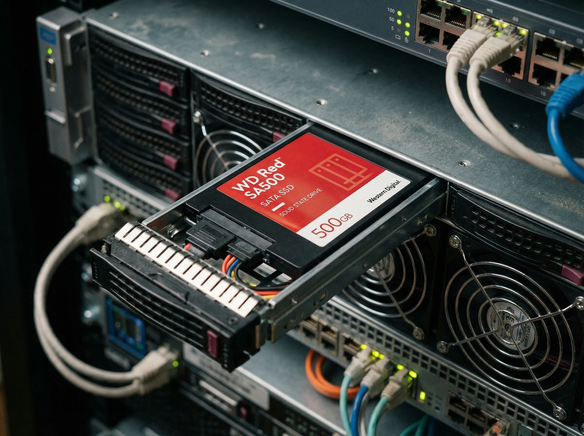 SSD накопитель Western Digital WD Red 500ГБ, 2.5" SATA, SATA III, [WDS500G1R0A] - фото в интерьере