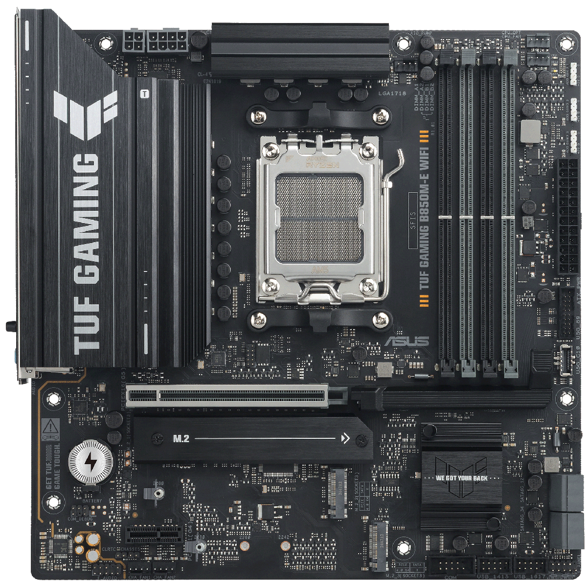 ASUS TUF Gaming B850M-E WiFi общий вид платы mATX AM5