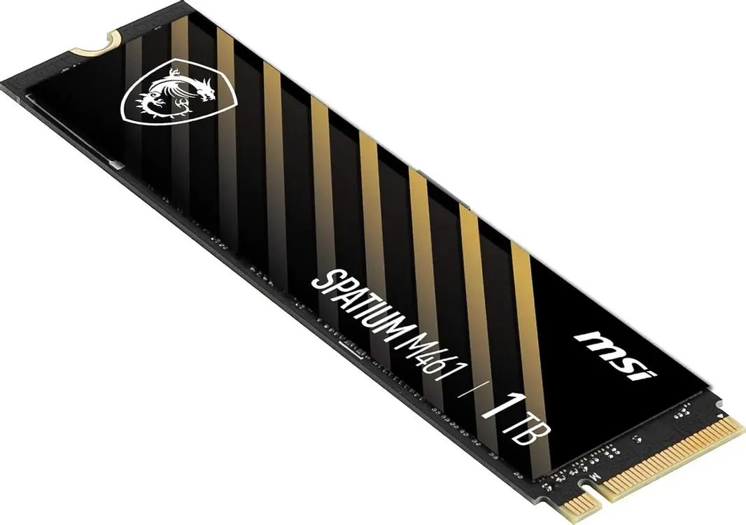 MSI Spatium M461 1TB объёмный вид — контакты, крепёжные элементы и форм-фактор M.2 2280