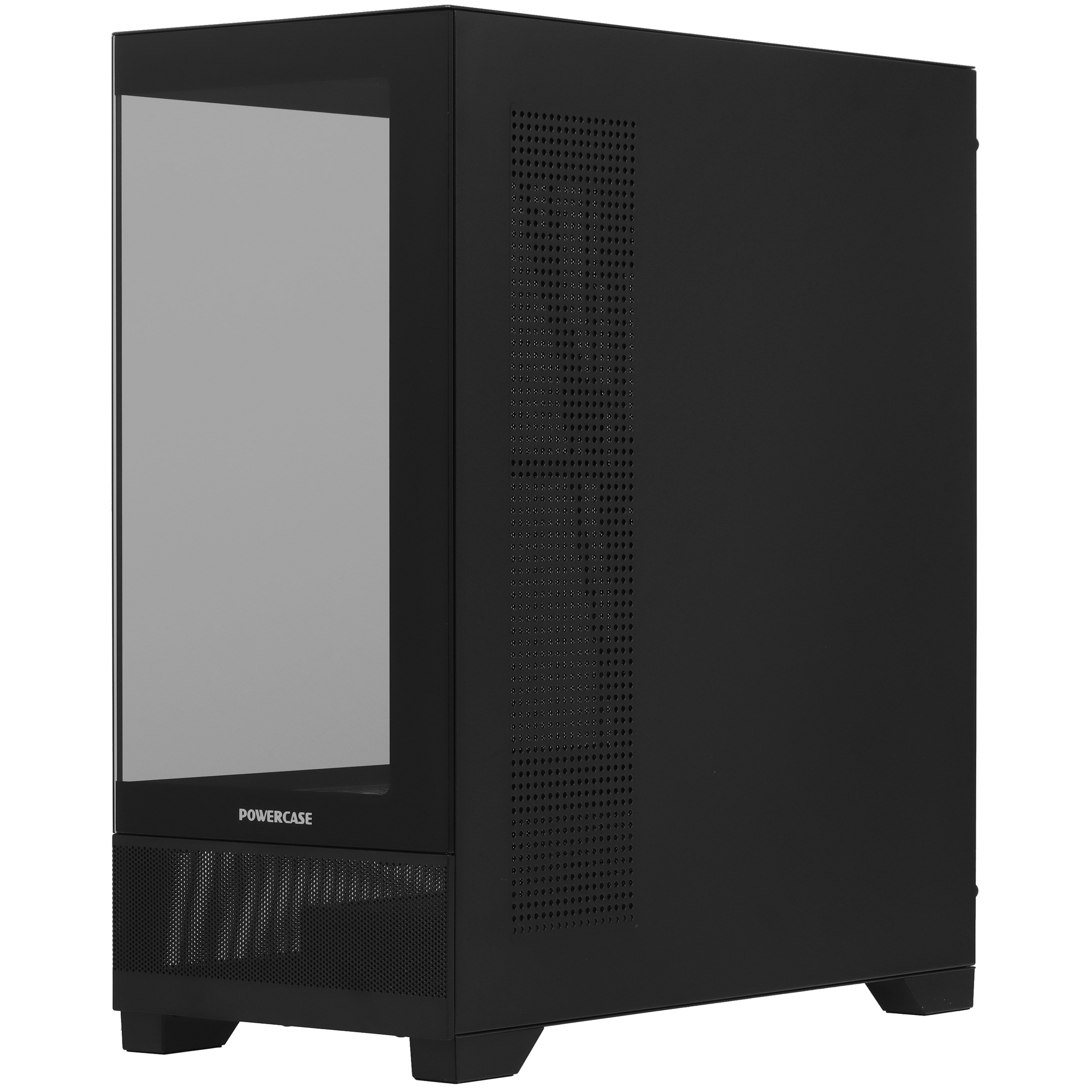 Powercase Luminous CLB-L0 фронтальный вид закалённое стекло и вентиляционная сетка снизу