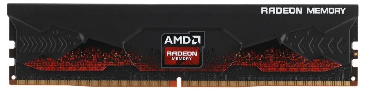 AMD R7 Performance Series R7516G8000U1S DDR5 8000 МГц модуль спереди чёрный радиатор