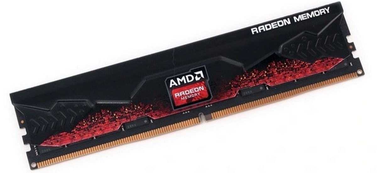 AMD R7 Performance Series R7516G8000U1S DDR5 вид под углом золотые контакты чёрный корпус
