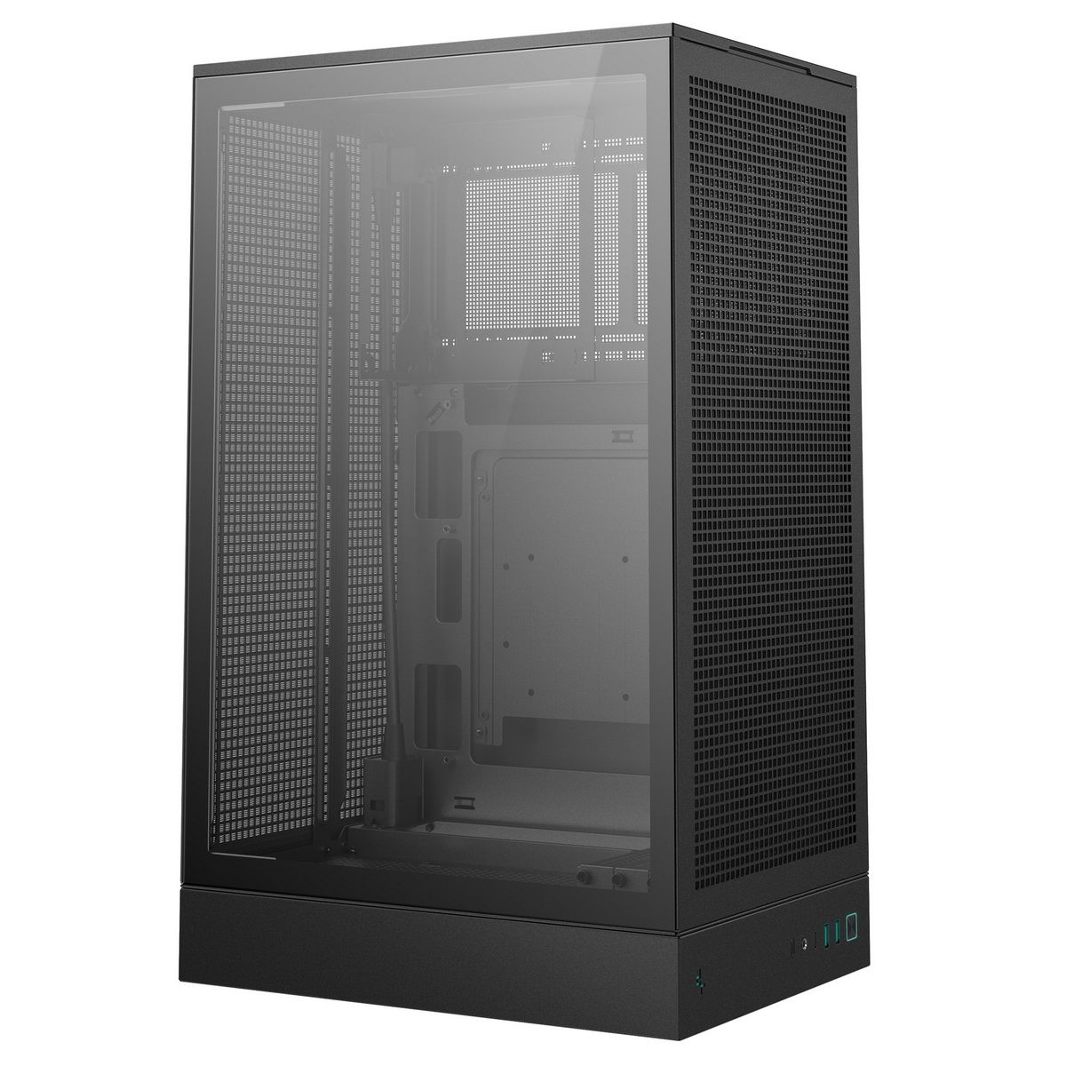 DeepCool CH270 с открытой боковой панелью внутреннее пространство отсеки и материнская плата