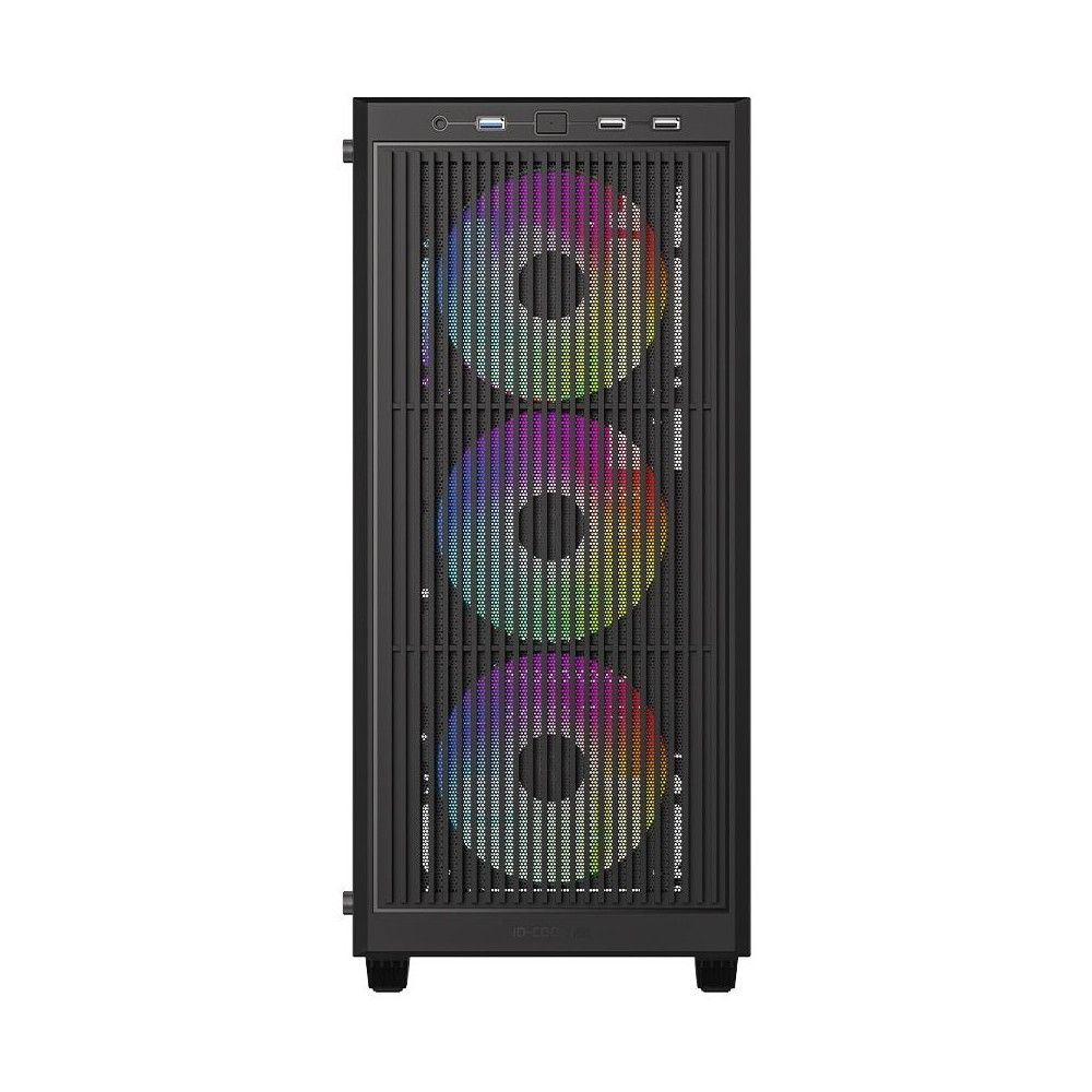 ID-Cooling Ware 310 ARGB фронтальный вид три вентилятора с цветной подсветкой