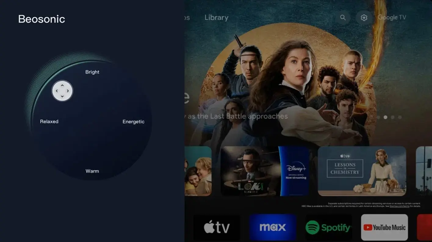 TCL 75C8K — интерфейс Beosonic для настройки звука
