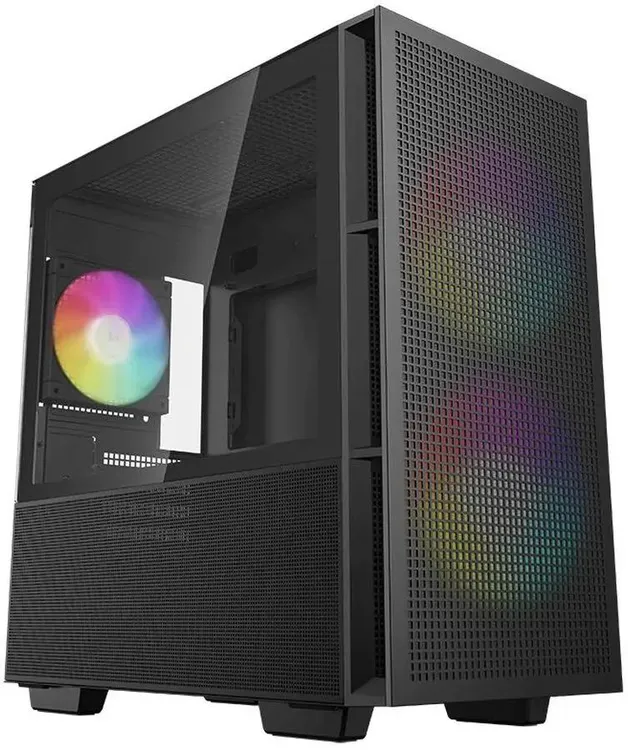 DeepCool CH360 корпус Mini-Tower черный ARGB-подсветка закалённое стекло