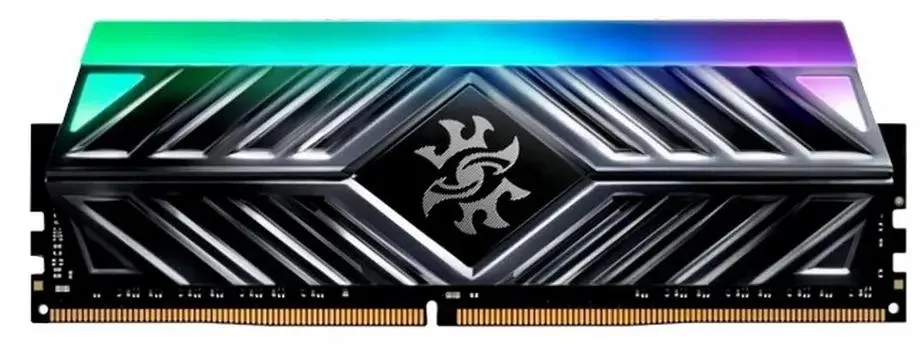 ADATA Spectrix AX4U360016G18I-ST41 серый радиатор и RGB-подсветка крупным планом