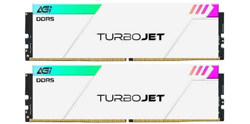 AGI AGI6APD16UD858-DC DDR5 два модуля в упаковке белый радиатор золотые контакты