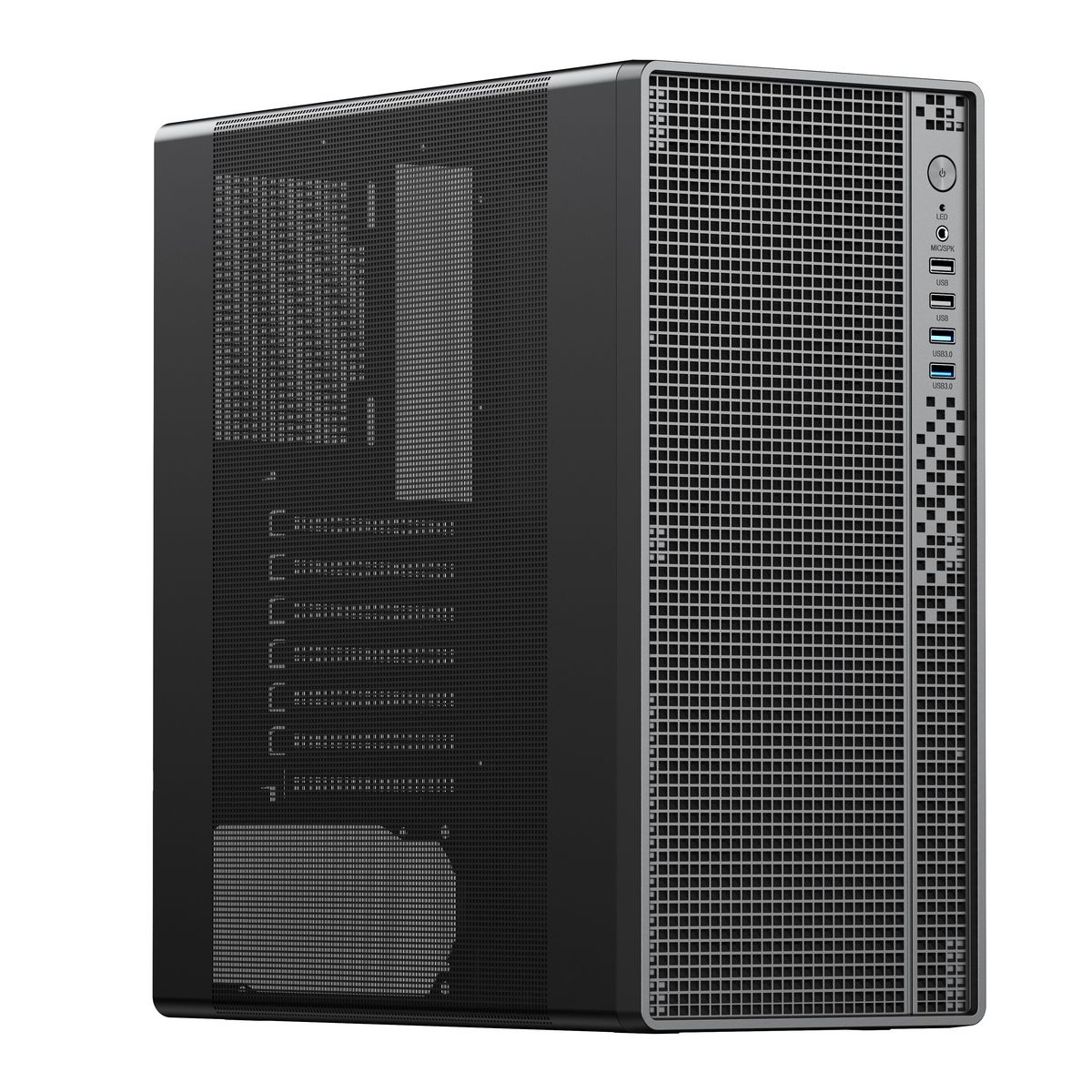 ACD Citadel 107 AO-TC500-000 вид сбоку — разъёмы USB и аудио на передней панели