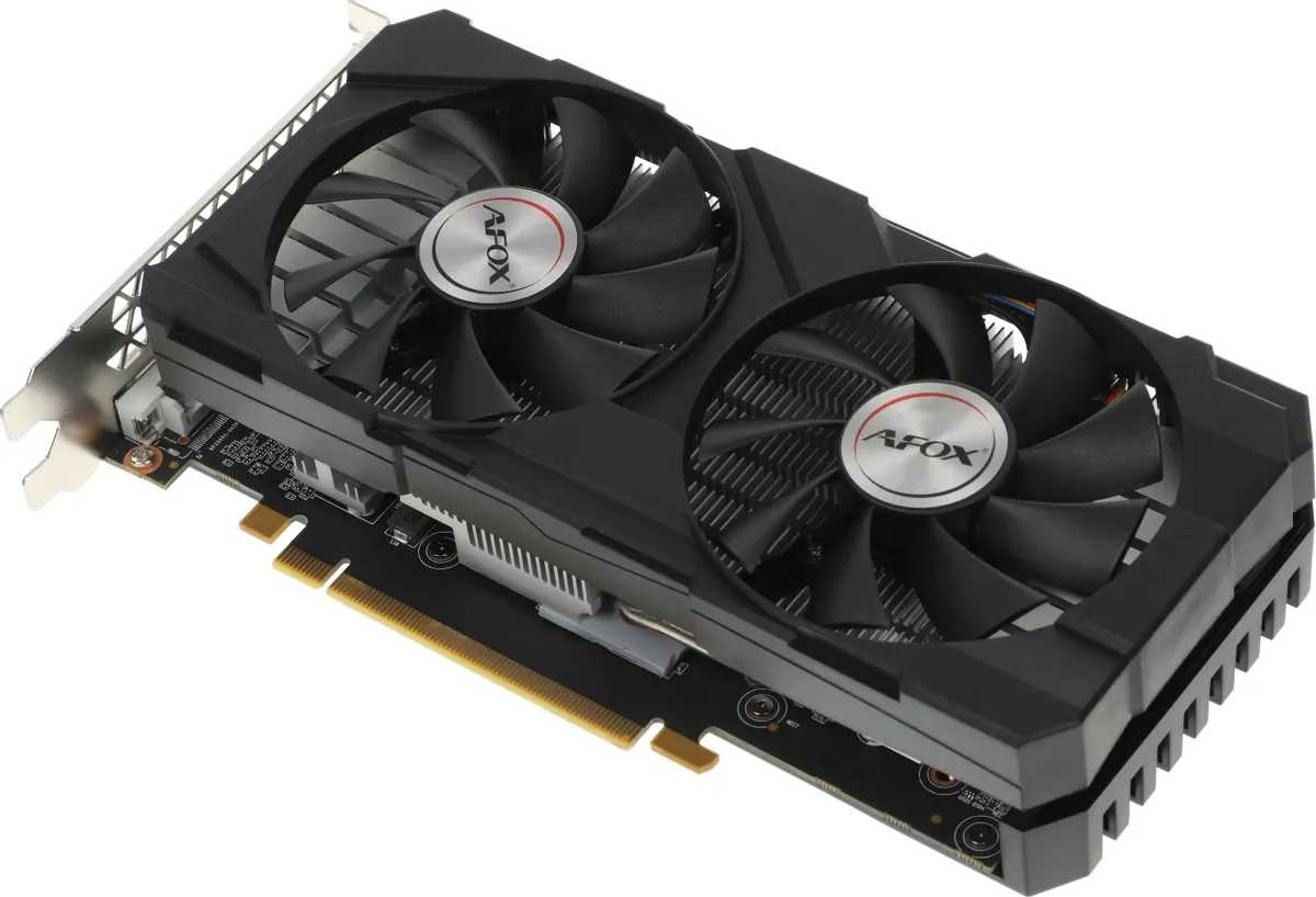 Afox GTX 1660 Ti AF1660TI-6144D6H4 система охлаждения два радиальных вентилятора разъём питания