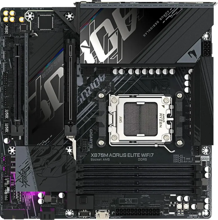 Gigabyte X870M Aorus Elite WiFi7 система охлаждения VRM радиатор питание