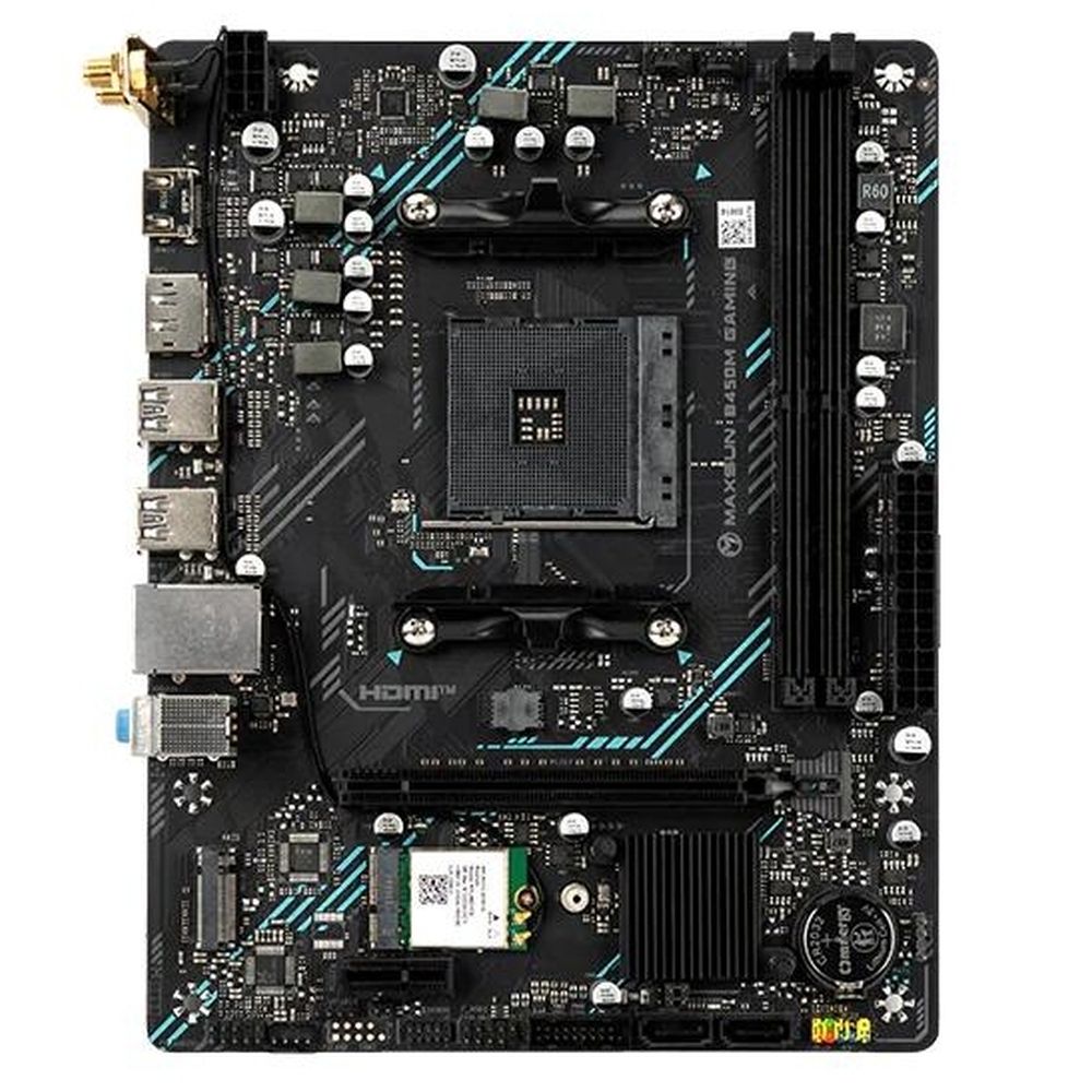 Maxsun MS-B450M Gaming Wifi материнская плата mATX сокет AM4 вид сверху