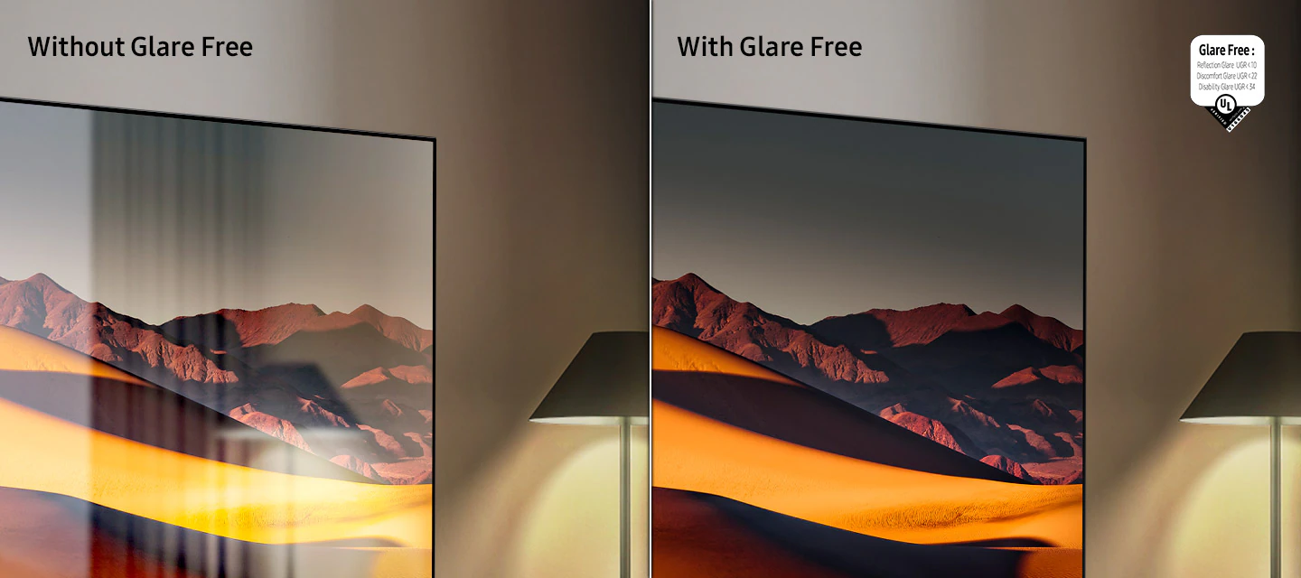 Сравнение без антибликового покрытия и с Glare Free
