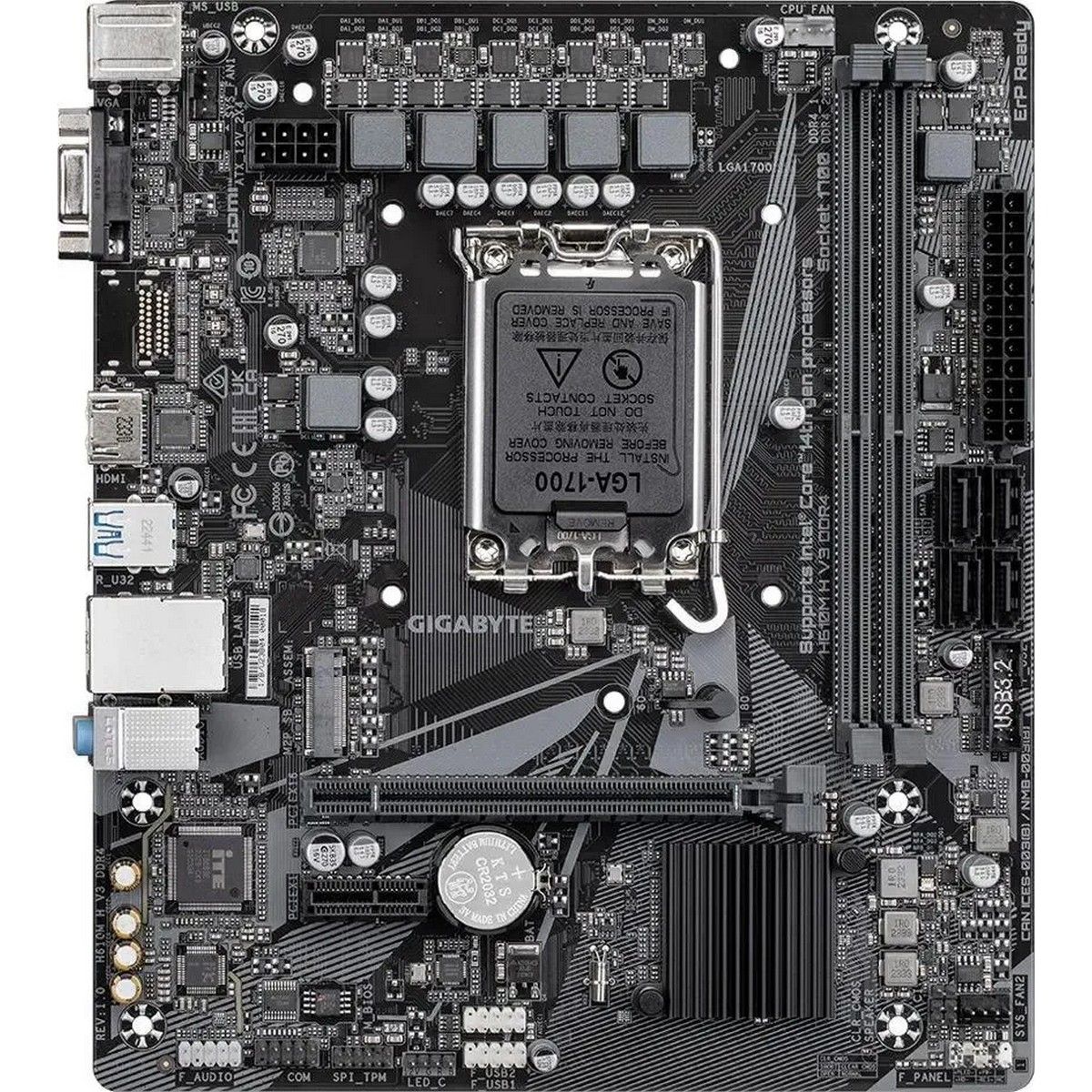 Gigabyte H610M H V3 DDR4 mATX 223x193 мм слоты памяти DDR4 M.2 PCIe 4.0
