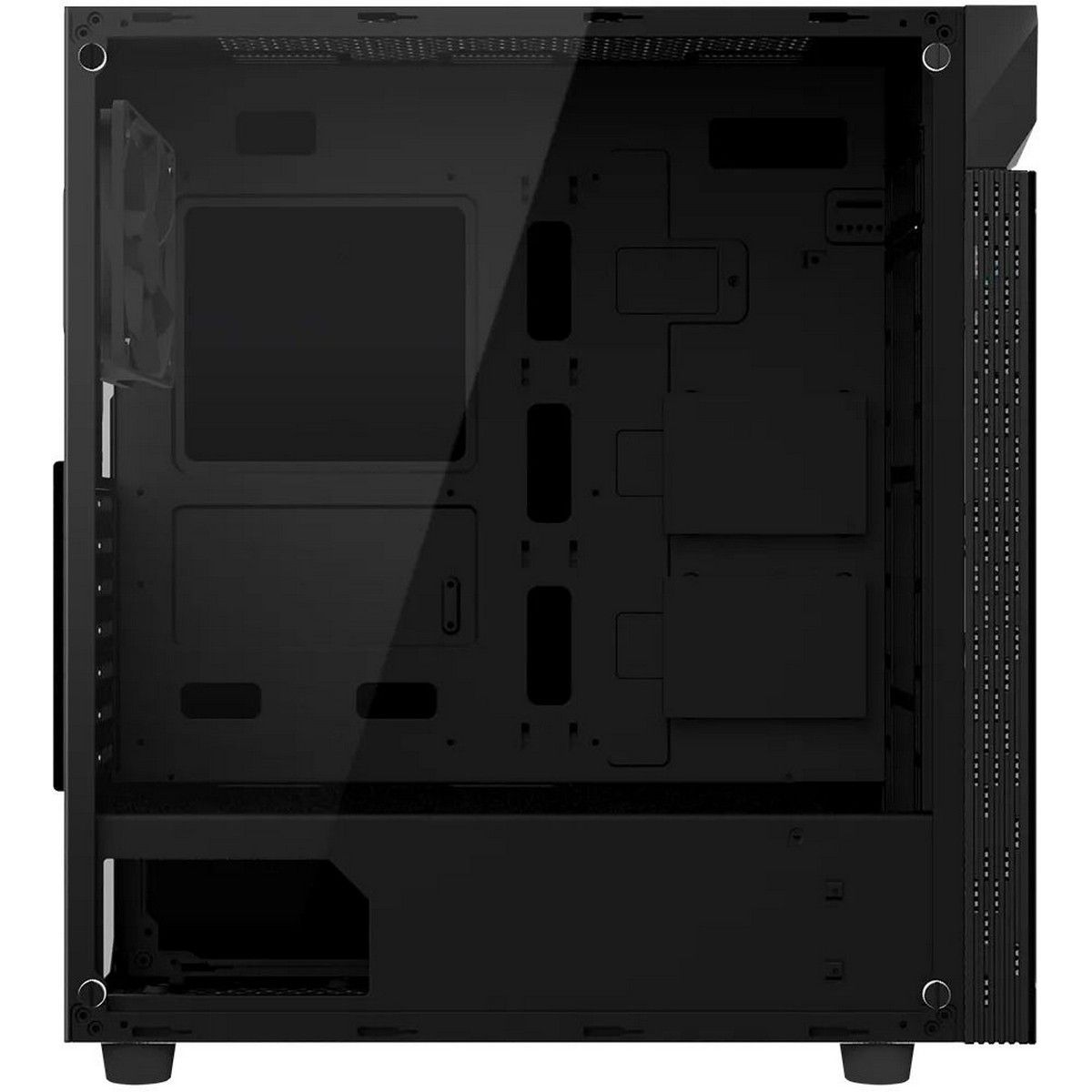 Gigabyte C200 GLASS GB-C200G внутреннее пространство отсеки накопителей кабель-менеджмент